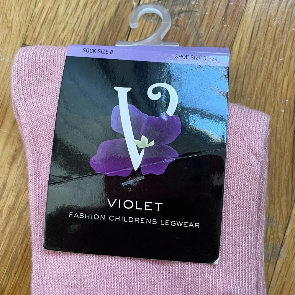 4/$25 Girls Rose Pink Knee High Socks Size 8